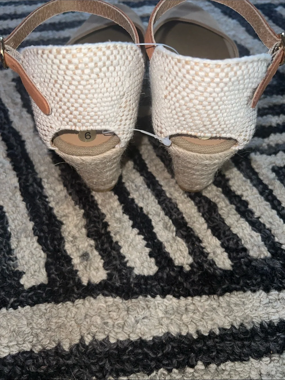 kanna Beige Espadrille Wedges with Brown Ankle Straps